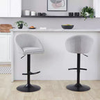 LumiSource Lot de 2 tabourets de bar réglables dossier haut en tissu Matisse