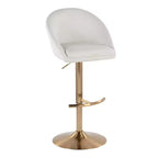 LumiSource Lot de 2 tabourets de bar réglables dossier haut en tissu Matisse