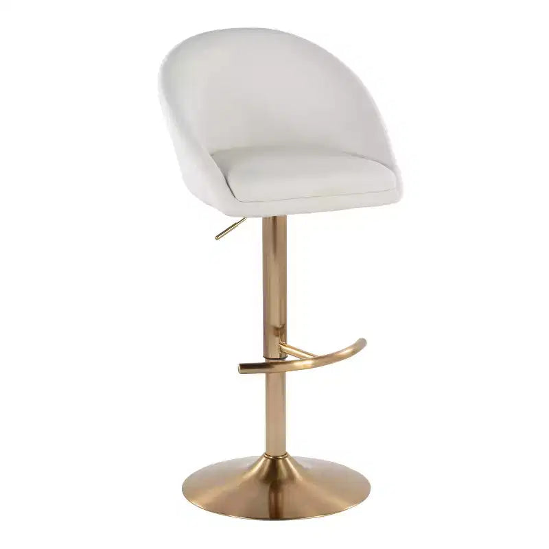 LumiSource Lot de 2 tabourets de bar réglables dossier haut en tissu Matisse