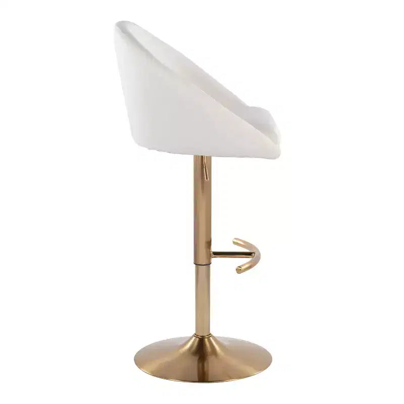 LumiSource Lot de 2 tabourets de bar réglables dossier haut en tissu Matisse