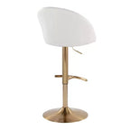 LumiSource Lot de 2 tabourets de bar réglables dossier haut en tissu Matisse