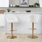 LumiSource Lot de 2 tabourets de bar réglables dossier haut en tissu Matisse