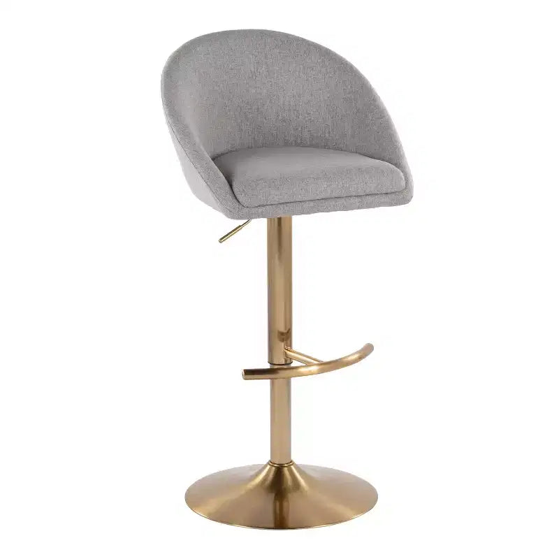 LumiSource Lot de 2 tabourets de bar réglables dossier haut en tissu Matisse