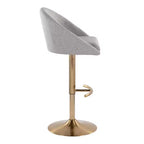 LumiSource Lot de 2 tabourets de bar réglables dossier haut en tissu Matisse