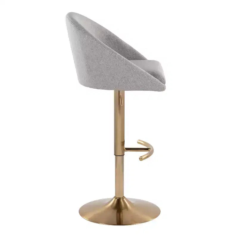 LumiSource Lot de 2 tabourets de bar réglables dossier haut en tissu Matisse