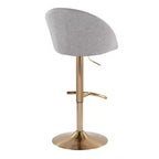 LumiSource Lot de 2 tabourets de bar réglables dossier haut en tissu Matisse