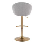 LumiSource Lot de 2 tabourets de bar réglables dossier haut en tissu Matisse