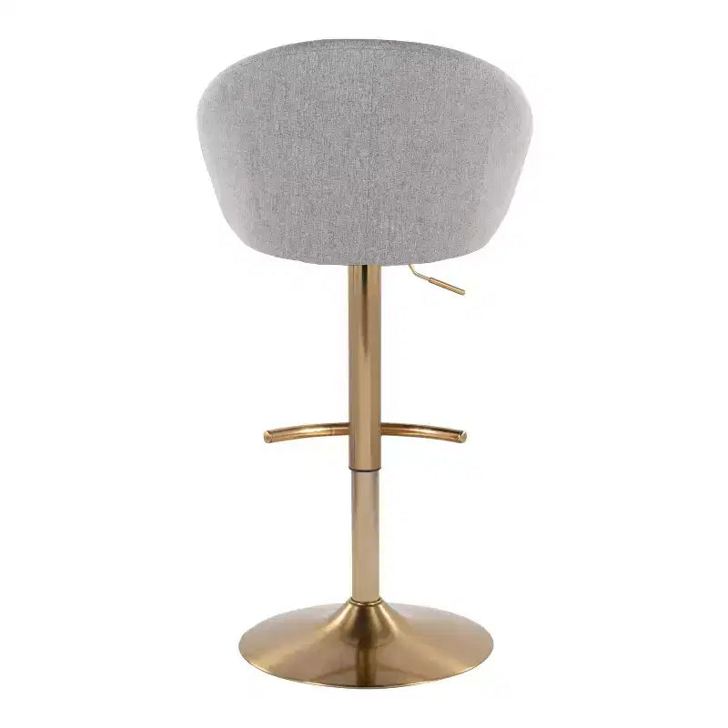 LumiSource Lot de 2 tabourets de bar réglables dossier haut en tissu Matisse