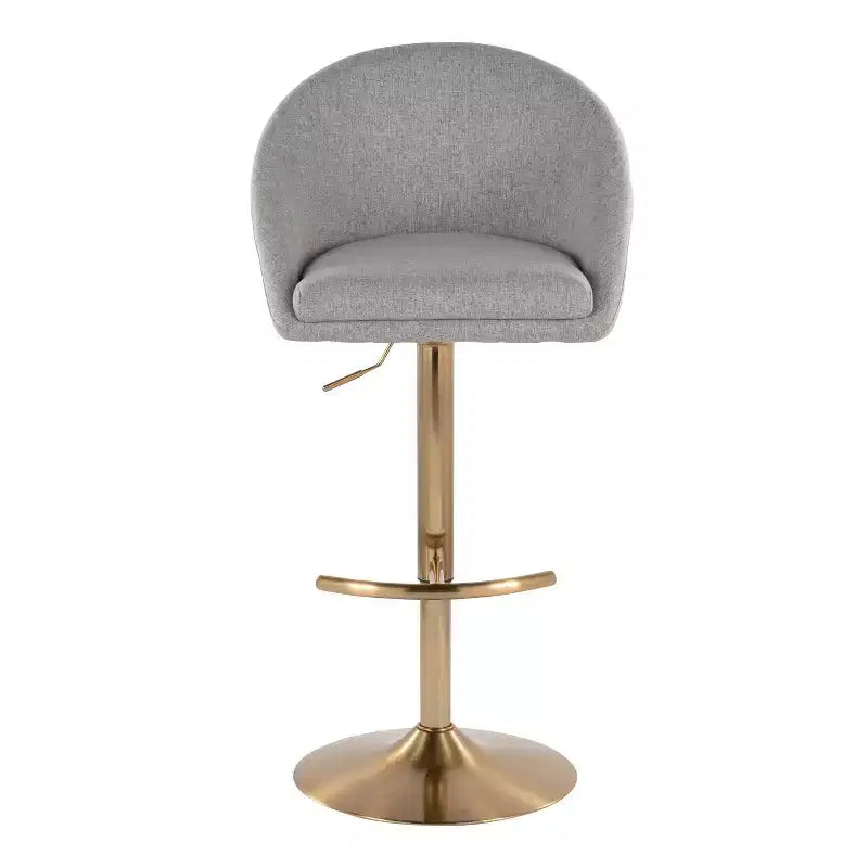 LumiSource Lot de 2 tabourets de bar réglables dossier haut en tissu Matisse