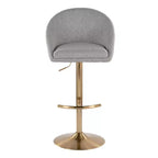 LumiSource Lot de 2 tabourets de bar réglables dossier haut en tissu Matisse