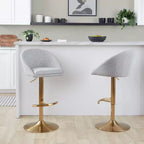 LumiSource Lot de 2 tabourets de bar réglables dossier haut en tissu Matisse