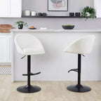 LumiSource Lot de 2 tabourets de bar réglables dossier haut en tissu Matisse