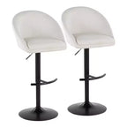 LumiSource Set of 2 Matisse Highback Adjustable Barstools Fabric