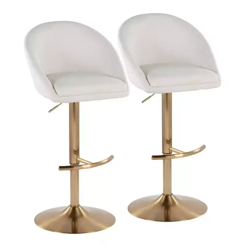 LumiSource Lot de 2 tabourets de bar réglables dossier haut en tissu Matisse