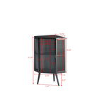 Meuble d'angle à poser, 3 niveaux avec portes en verre trempé et étagères de rangement