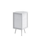 Meuble d'angle à poser, 3 niveaux avec portes en verre trempé et étagères de rangement