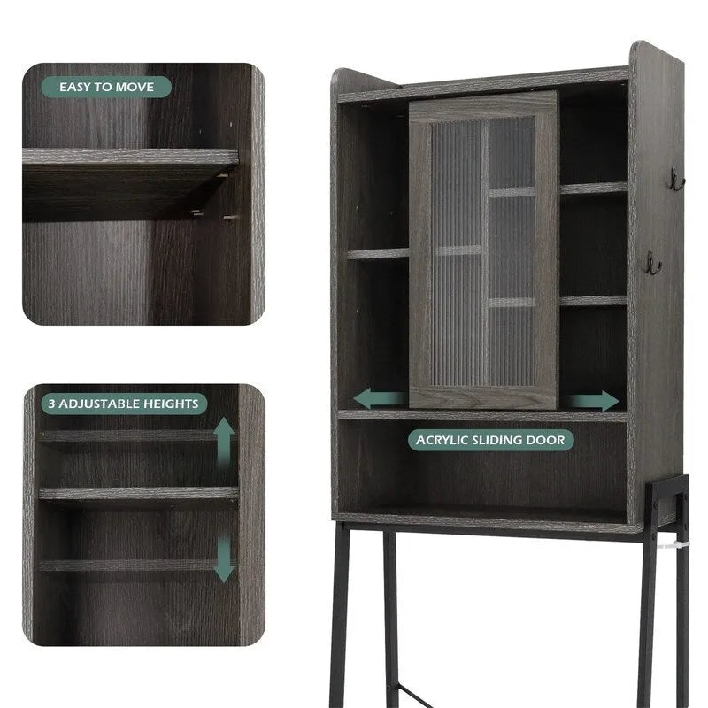 Over the Toilet Storage Cabinet - 11.6D x 24.6W x 67H
