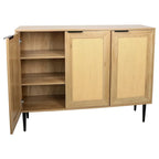47.24 Meuble de rangement en bois avec 3 portes en rotin et 3 étagères