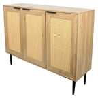 47.24 Meuble de rangement en bois avec 3 portes en rotin et 3 étagères