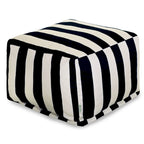 Majestic Home Goods Vertical Stripe Ottoman Outdoor Indoor