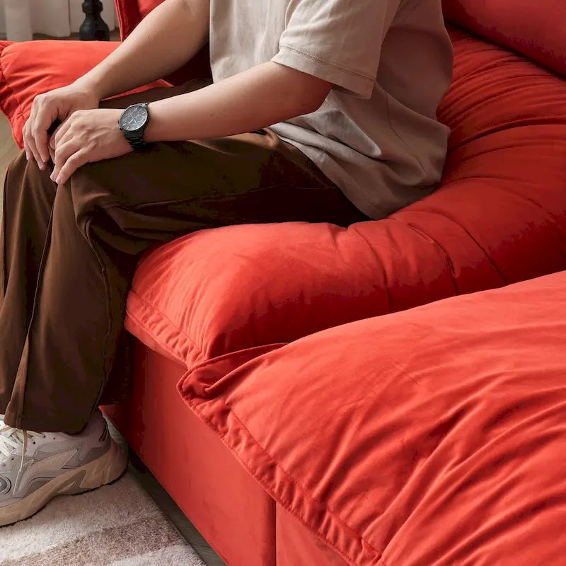 Modular Sectional Sofa Couch, 122.82 Velvet 3 Seater Sofa
