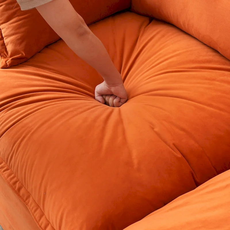 Modular Sectional Sofa Couch, 122.82 Velvet 3 Seater Sofa