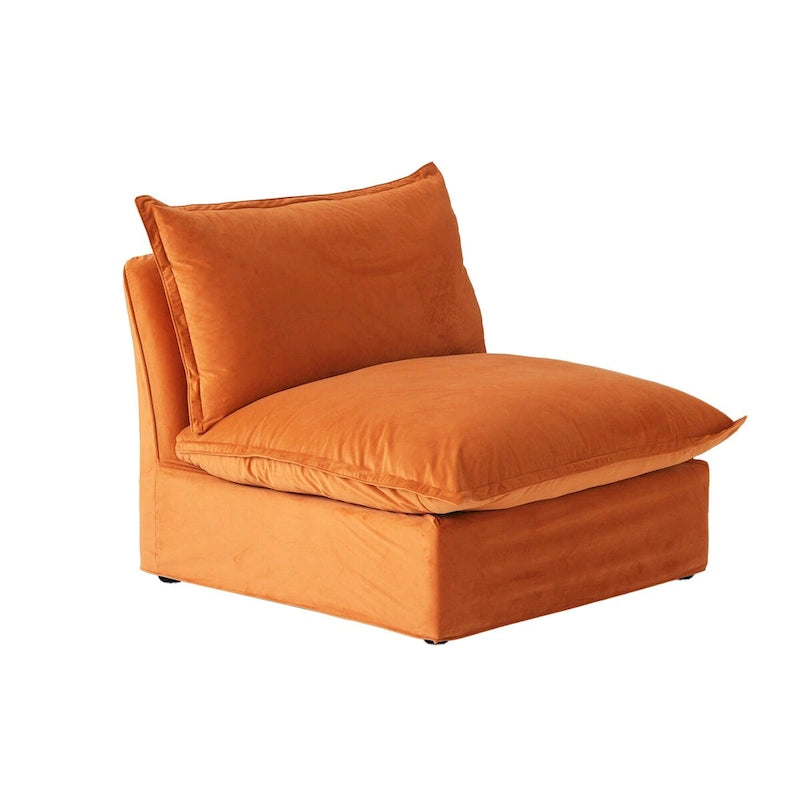 Modular Sectional Sofa Couch, 122.82 Velvet 3 Seater Sofa