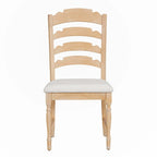 Vintage Traditional 4-Piece Upholstered Dining Chairs, Serrated Dining Backs,Cream
