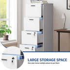 Moasis 15 Deep Vertical 4-Drawer File Cabinet with Lock for Letter A4-Sized Files