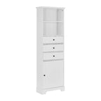 Tall Storage Cabinet with 3 Drawers and Adjustable Shelves for Bathroom