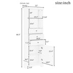 Tall Storage Cabinet with 3 Drawers and Adjustable Shelves for Bathroom