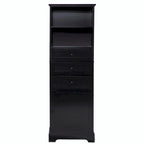 Tall Storage Cabinet with 3 Drawers and Adjustable Shelves for Bathroom