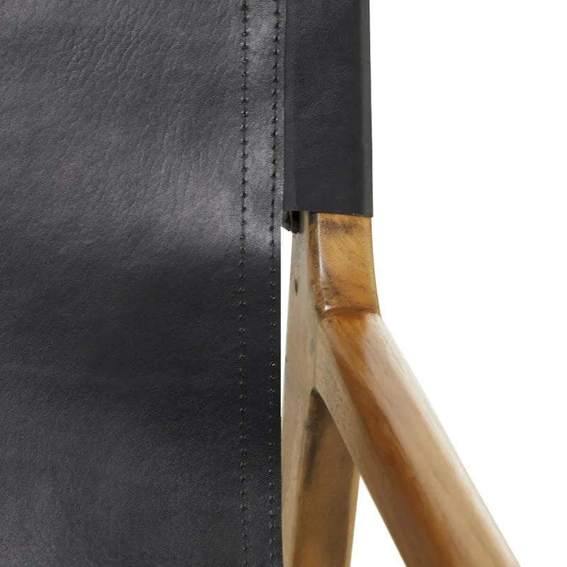 Leather Living Room Accent Chair with Armrests - Brown or Black - Roche River Decor