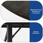 Table à manger ronde Moasis avec étagères de rangement et pieds en métal pour 4 à 6 personnes pour salle à manger ou salon