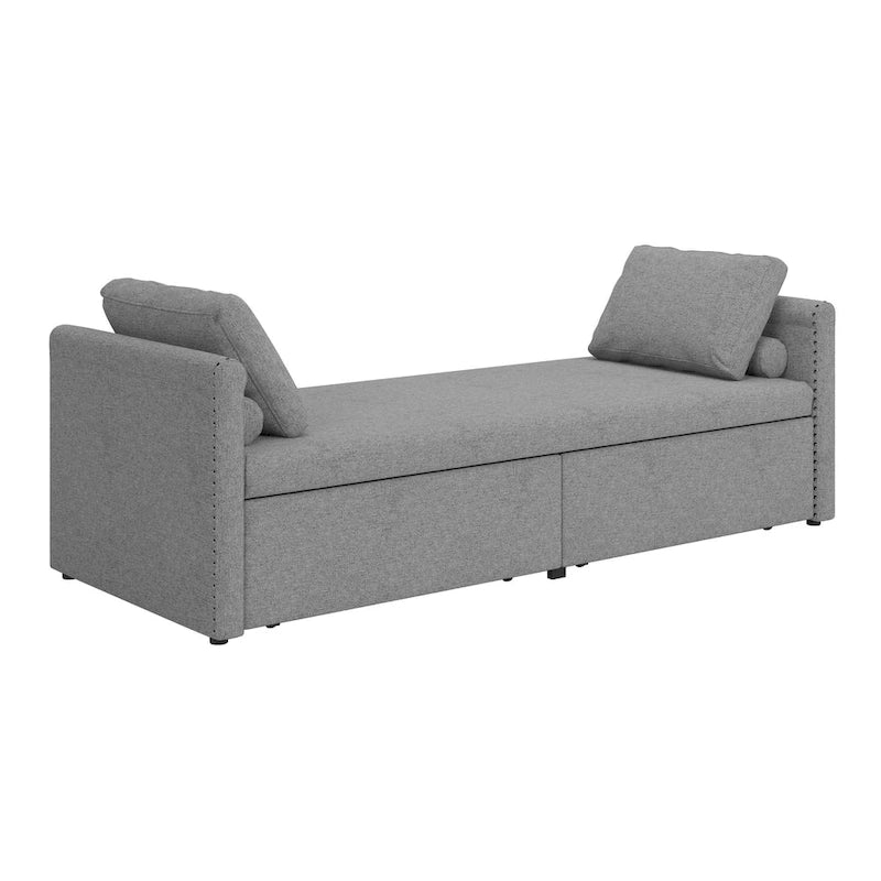 Modern Chaise Lounger Daybed Small Single Daybed with 2 Drawers,No Mattress Needed,Perfect For Living Rooms&Home Office