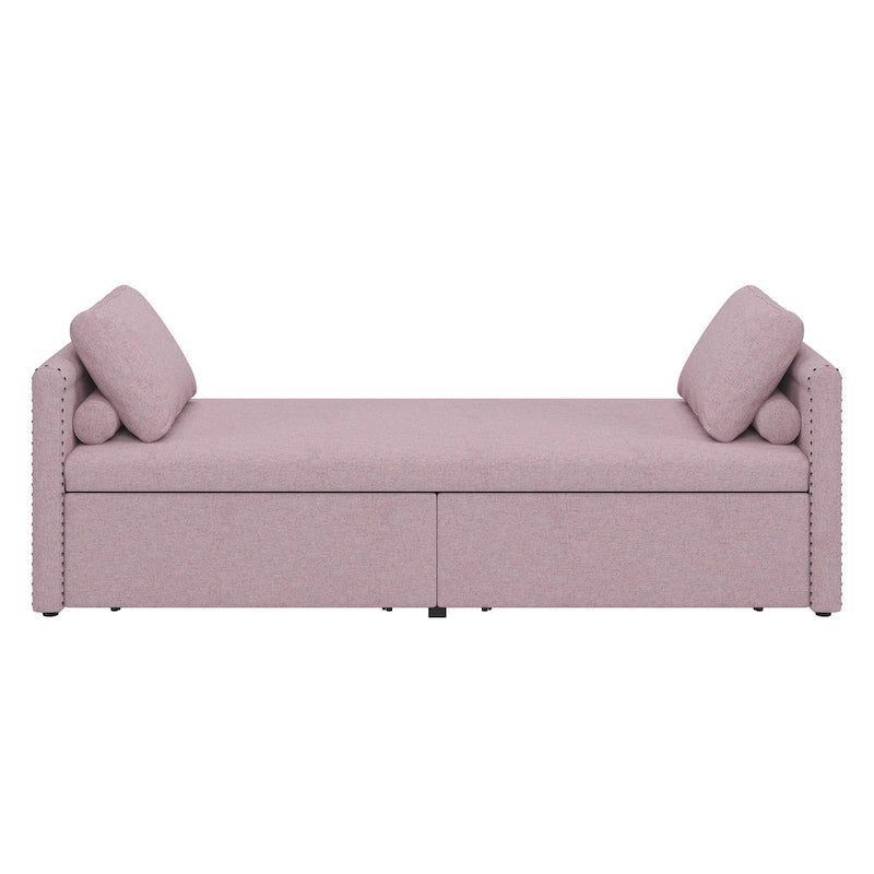Modern Chaise Lounger Daybed Small Single Daybed with 2 Drawers,No Mattress Needed,Perfect For Living Rooms&Home Office