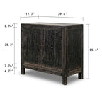 Armoire deux portes noir vieilli 39x18x35H