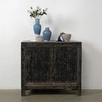 Armoire deux portes noir vieilli 39x18x35H