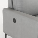 Canapé d'angle moderne en similicuir avec port USB