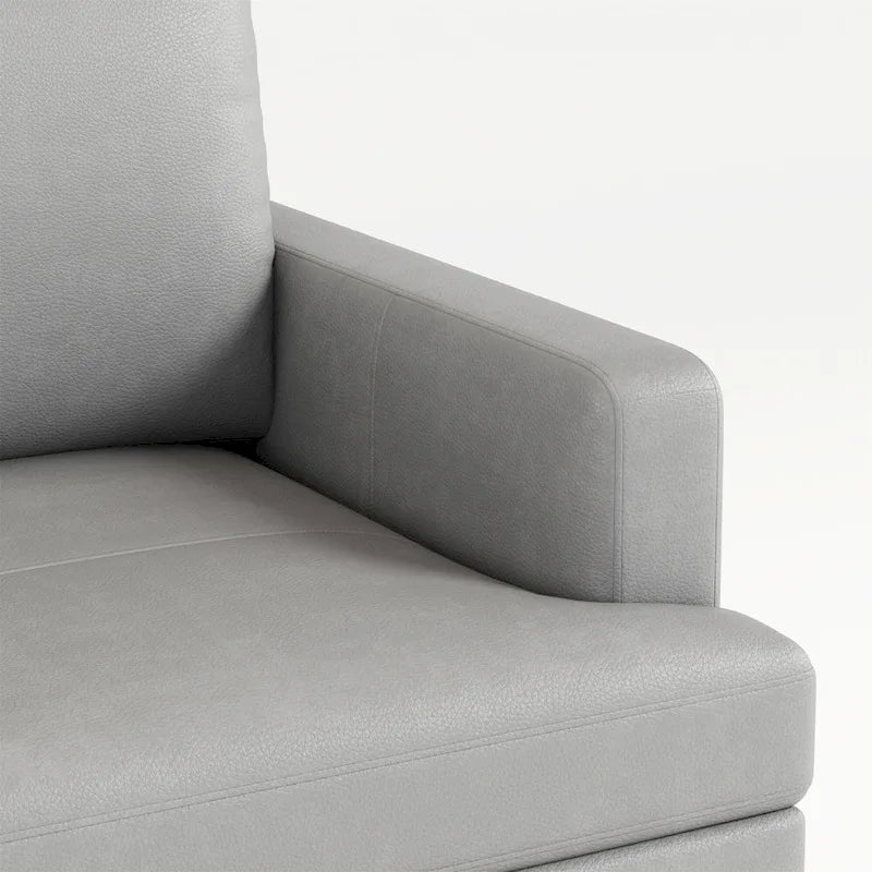 Canapé d'angle moderne en similicuir avec port USB