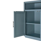 Bahut classique 4 portes avec rangement ouvert et étagères réglables
