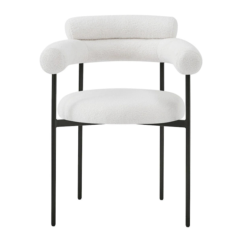Upholstered Armchair Dining Chairs With Metal Legs for Home, Kitchen, Living Room(Set of 2)