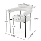 Upholstered Armchair Dining Chairs With Metal Legs for Home, Kitchen, Living Room(Set of 2)