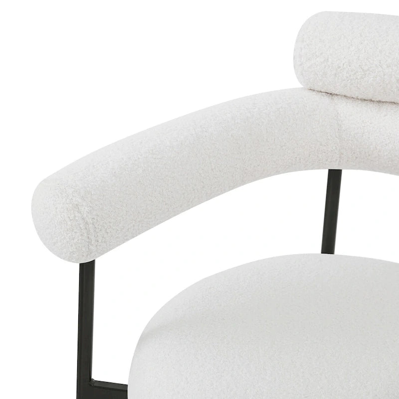 Upholstered Armchair Dining Chairs With Metal Legs for Home, Kitchen, Living Room(Set of 2)
