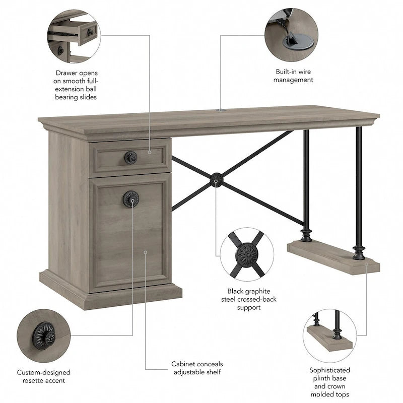 Coliseum 60W Designer Desk with Storage by Bush Furniture