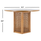 SAFAVIEH Mozell Cane Dining Table - 47.3 W x 47.3 L x 28.8 H - 47Wx47Dx29H
