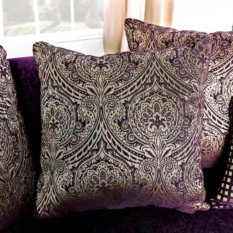 Grendel Traditional Purple Chenille Rolled Arms Loveseat by Furniture of America