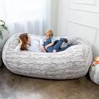 Grand Lounger 7 Foot Bean Bag Sofa For Adults - Luxe Faux Fur