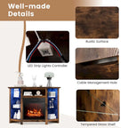 Costway Fireplace TV Stand w/ Led Lights & 18  Electric Fireplace for - See Details