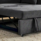 54 Pull-Out Sleeper Sofa Bed, 2 Seat Recliner Sofa Bed with Storage, Lumbar Pillow, USB Power Outlet